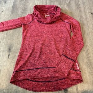 Women’s Red Reebok Playwarm Cowl Neck Athletic Pullover Size Medium